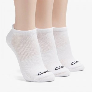 Clarks 3 Pack Solid Athletic Sock White | CLKS-84639