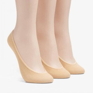 Clarks 3 pack Solid Liner Sock Tan | CLKS-84174
