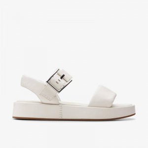 Clarks ALDA STRAP Off White Leather | CLKS-84708