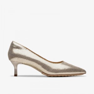Clarks Adela Court Champagne Interest | CLKS-85019