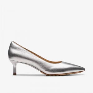 Clarks Adela Court Silver Leather | CLKS-85229