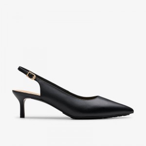 Clarks Adela Sling Black Leather | CLKS-85188