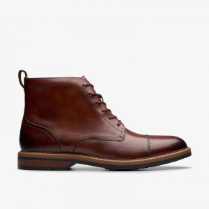Clarks Aldwin Cap Mid Tan Leather | CLKS-84544