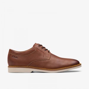 Clarks Atticus LT Lace Dark Tan Leather | CLKS-84425