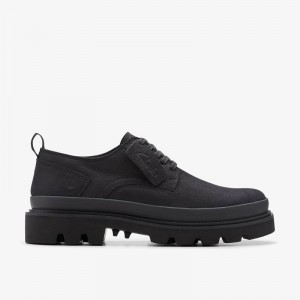 Clarks Badell Lace Black Nubuck | CLKS-84378