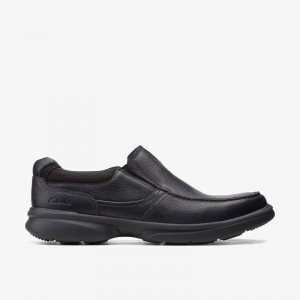 Clarks Bradley Free Black Tumbled Leather | CLKS-84273