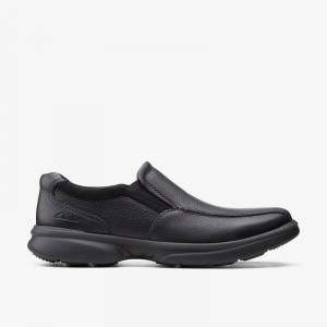 Clarks Bradley Step Black Tumbled Leather | CLKS-84285