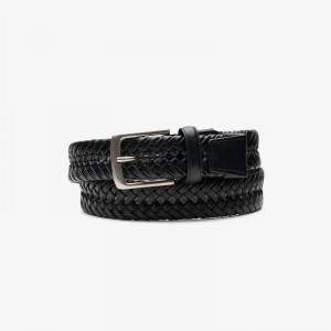 Clarks Braided Belt Black | CLKS-84196