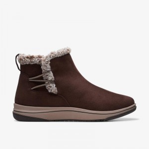 Clarks Breeze Fur Dark Brown | CLKS-85468