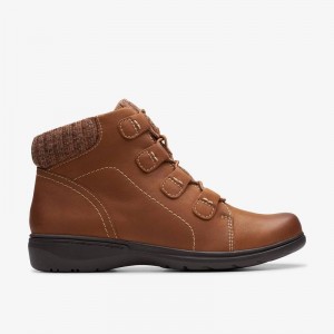 Clarks Carleigh Jade Dark Tan Nubuck | CLKS-85594