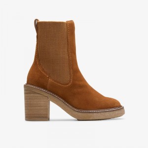 Clarks Cassiano Top Mid Tan Suede | CLKS-85566
