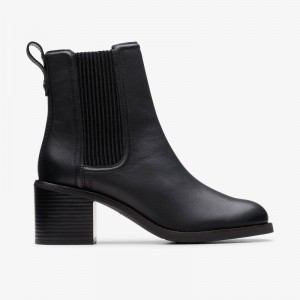 Clarks Chamberly Top Black Leather | CLKS-85481