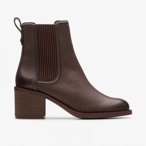 Clarks Chamberly Top Dark Brown Leather | CLKS-85483