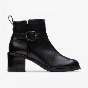 Clarks Chamberly Trim Black Leather | CLKS-85511