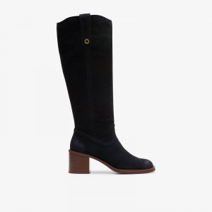 Clarks Chamberly Up Black Suede | CLKS-85501