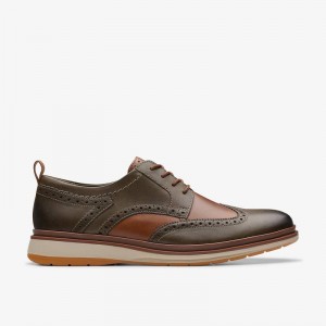 Clarks Chantry Wing Dark Olive Combination | CLKS-84397