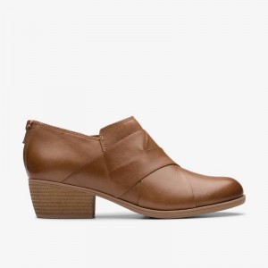 Clarks Charlten Gema Dark Sand Leather | CLKS-85591
