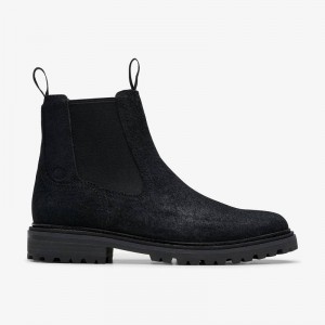 Clarks Clarkridge Top Black Suede | CLKS-84558
