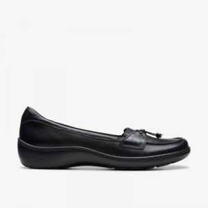 Clarks Cora Haley Black Leather | CLKS-84789