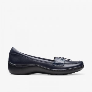 Clarks Cora Haley Navy Leather | CLKS-85287