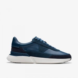 Clarks Craft Pace Navy Leather | CLKS-84235