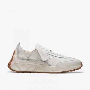 Clarks Craft Speed Off White Leather | CLKS-85153
