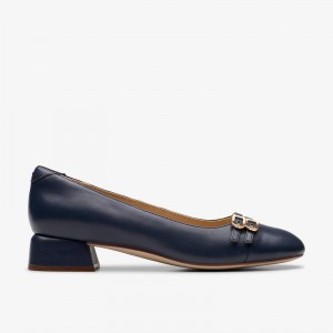 Clarks Daiss 30 Court Navy Leather | CLKS-85215