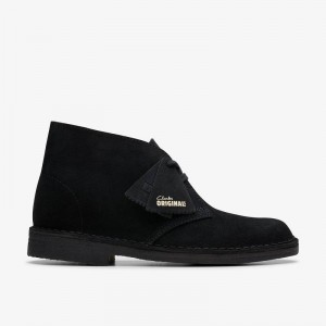 Clarks Desert Boot Black Suede | CLKS-85550