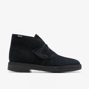 Clarks Desert Boot Gore-Tex Black Suede | CLKS-84611