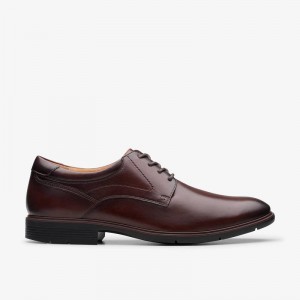 Clarks Eldredge Plain Dark Brown Leather | CLKS-84384