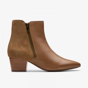 Clarks Ellanie Vibe Taupe Leather | CLKS-85464