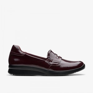 Clarks Ellowyn Penny Wine Crinkle Patent | CLKS-85432