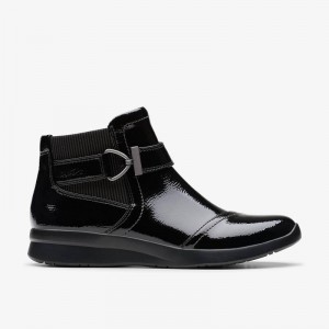 Clarks Ellowyn Strap Black Crinkle Patent | CLKS-85557