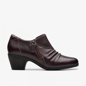 Clarks Emily 2 Braley Dark Brown Leather | CLKS-85243