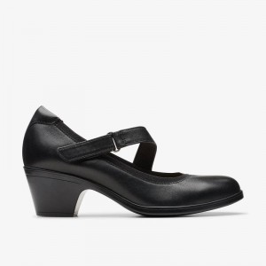 Clarks Emily 2 Mabel Black Leather | CLKS-85206