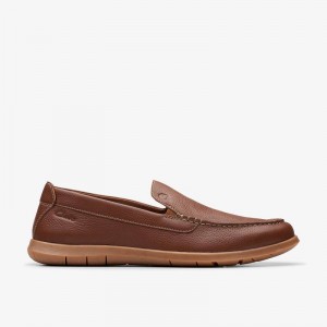 Clarks Flexway Step Light Brown Leather | CLKS-84293