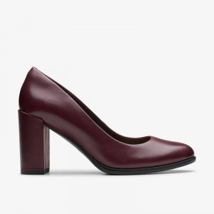 Clarks Freva85 Court Wine Leather | CLKS-85199