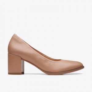 Clarks Freva 55 Court Praline Leather | CLKS-85203