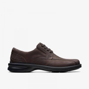 Clarks Gessler Lace Dark Brown Leather | CLKS-84350