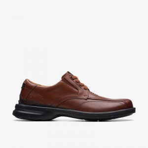 Clarks Gessler Lace Dark Tan Leather | CLKS-84351