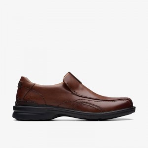 Clarks Gessler Step Dark Tan Leather | CLKS-84307