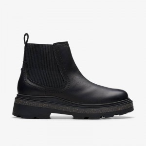 Clarks Hencroft Step Waterproof Black Leather | CLKS-85512