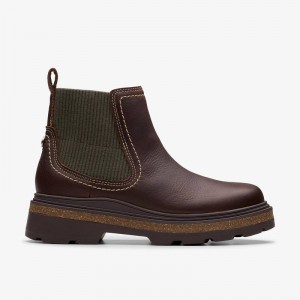 Clarks Hencroft Step Waterproof Brown Leather | CLKS-85514