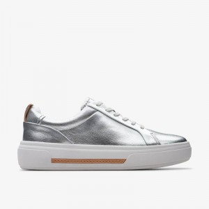 Clarks Hollyhock Walk Silver Leather | CLKS-85145