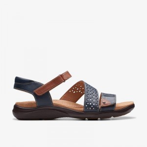 Clarks Kitly Way Navy Leather | CLKS-84940