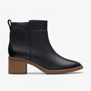 Clarks Lileigh Charm Black Leather | CLKS-85586