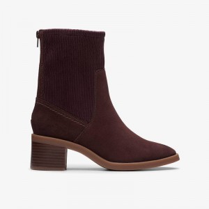 Clarks Lileigh Holly Dark Brown Suede | CLKS-85583