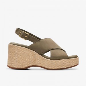 Clarks Manon Wish Olive Nubuck | CLKS-84975