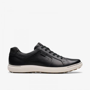 Clarks Mapstone Lace Black Leather | CLKS-84223