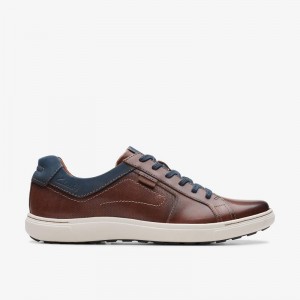 Clarks Mapstone Lace Mahogany Leather | CLKS-84226